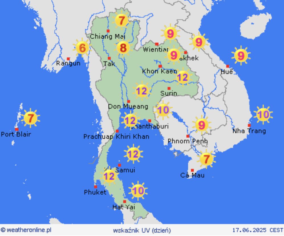 index uv Thailand